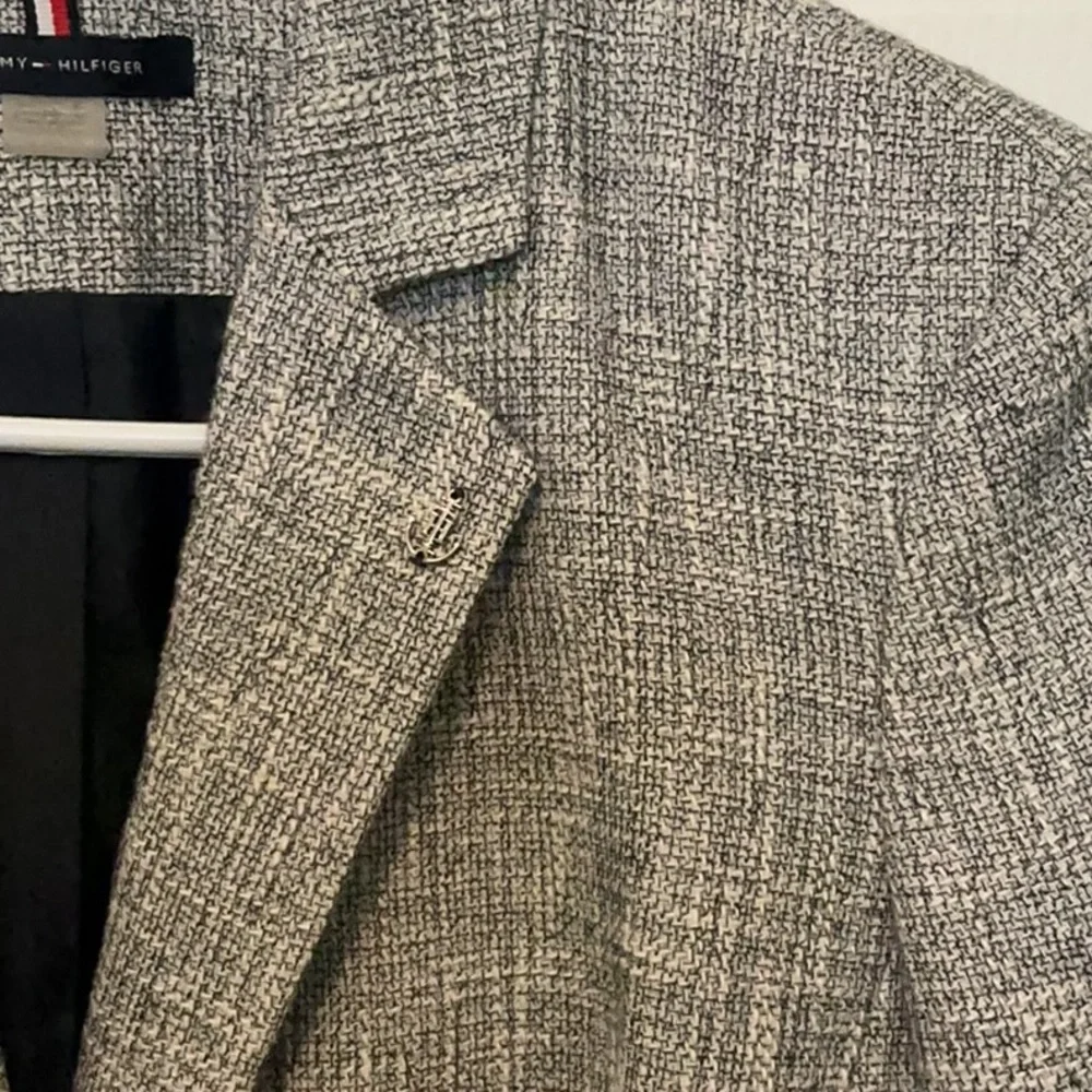 Tommy Hilfiger Women's Classic Blue/Beige Tweed Blazer